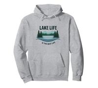 La Vie au lac est la Meilleure des Vies - Nature Lover's Sweat à Capuche, Unisexe pour Adultes, Gris Chiné, L