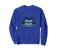 La Vie au lac est la Meilleure des Vies - Nature Lover's Sweatshirt, Unisexe pour Adultes, Bleu Royal, XXL