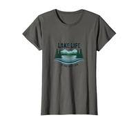 La Vie au lac est la Meilleure des Vies - Nature Lover's T-Shirt, Femme, Asphalte, XXL