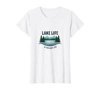 La Vie au lac est la Meilleure des Vies - Nature Lover's T-Shirt, Femme, Blanc, M