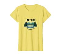 La Vie au lac est la Meilleure des Vies - Nature Lover's T-Shirt, Femme, Citron, 3XL