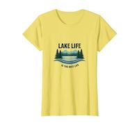 La Vie au lac est la Meilleure des Vies - Nature Lover's T-Shirt, Femme, Citron, XS