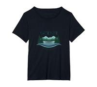 La Vie au lac est la Meilleure des Vies - Nature Lover's T-Shirt, Femme Grandes Tailles, Noir, 3X