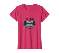 La Vie au lac est la Meilleure des Vies - Nature Lover's T-Shirt, Femme, Rouge chiné, XL