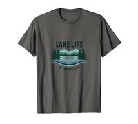 La Vie au lac est la Meilleure des Vies - Nature Lover's T-Shirt, Homme, Asphalte, 3XL