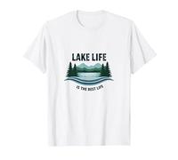 La Vie au lac est la Meilleure des Vies - Nature Lover's T-Shirt, Homme, Blanc, L
