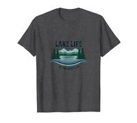 La Vie au lac est la Meilleure des Vies - Nature Lover's T-Shirt, Homme, Chiné Foncé, M