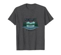 La Vie au lac est la Meilleure des Vies - Nature Lover's T-Shirt, Homme, Chiné Foncé, S