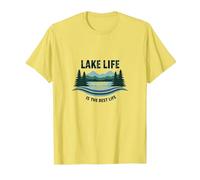 La Vie au lac est la Meilleure des Vies - Nature Lover's T-Shirt, Homme, Citron, XL