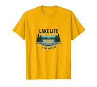 La Vie au lac est la Meilleure des Vies - Nature Lover's T-Shirt, Homme, Doré Vif, L