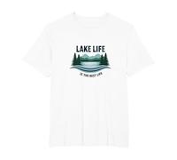 La Vie au lac est la Meilleure des Vies - Nature Lover's T-Shirt, Homme Grandes Tailles, Blanc, 6X Tall