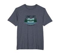 La Vie au lac est la Meilleure des Vies - Nature Lover's T-Shirt, Homme Grandes Tailles, Bleu Chiné, 2X Tall