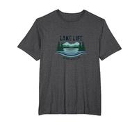 La Vie au lac est la Meilleure des Vies - Nature Lover's T-Shirt, Homme Grandes Tailles, Chiné Foncé, 5X Tall