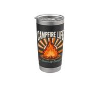 La vie autour d'un feu de camp Le cœur du camping Gobelet isotherme en acier inoxydable double paroi