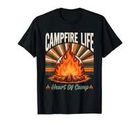 La Vie Autour d'un feu de Camp Le cœur du Camping T-Shirt