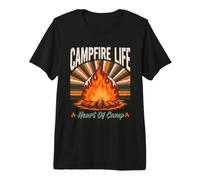 La Vie Autour d'un feu de Camp Le cœur du Camping T-Shirt Haut de Gamme