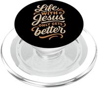 La Vie avec Jésus ne Fait Que s'améliorer - Vintage Christian PopSockets PopGrip pour MagSafe
