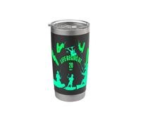 La vie commence à 20 nœuds silhouettes aquatiques vertes Gobelet isotherme en acier inoxydable double paroi