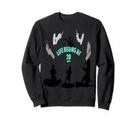 La Vie Commence à 20 nœuds Silhouettes Grises Noires Sweatshirt