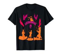 La Vie Commence à 20 nœuds Silhouettes Rose, Rouge, Orange T-Shirt