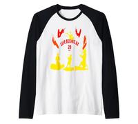 La Vie Commence à 20 nœuds Silhouettes Rouge, Orange, Jaune Manche Raglan
