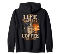 La Vie Commence avec Le Cafe Design Retro Sweat à Capuche