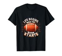 La Vie Commence Quand la Saison de Football Commence T-Shirt Graphique avec Valeur
