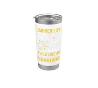 La vie de caissier où chaque quart de travail ressemble à un épisode de surf Gobelet isotherme en acier inoxydable double paroi