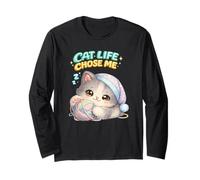 La Vie de Chat m'a Choisi Mignon Kawaii Chaton Amant Chat Manche Longue