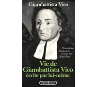 La vie de giambattista vico ecrite par lui-m. - Giambattista Vico - Grasset - broché - Etude