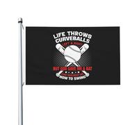 La Vie De Joueur De Baseball Est Pleine De Surprises, Mais Dieu M'A Donné Une Batte Et M'A Montré Comment Frapper. Drapeau De Jardin Décoratif Drapeau Résistant Aux Intempéries Garden Flag 3X5Ft