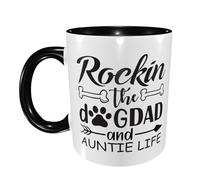 La Vie De Papa Et De Tante Rockin' The Dog Mug Jolis Tasse Micro-Ondes Tasses À Thé Pour Boissons Chaudes Cuisine Espresso 330Ml