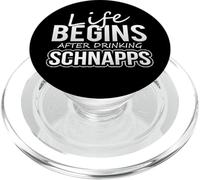 La Vie des buveurs de Schnapps Commence après Avoir bu du schnaps PopSockets PopGrip pour MagSafe