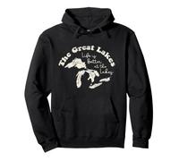 La Vie des Grands Lacs est Meilleure sur la Carte Vintage Sweat à Capuche