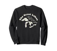 La Vie des Grands Lacs est Meilleure sur la Carte Vintage Sweatshirt