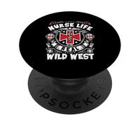 La Vie d'infirmière est Le véritable Dicton Infirmier du Far West PopSockets PopGrip Adhésif