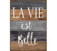 La vie est Belle Plaque murale publicitaire en métal de style vintage 20,3 x 30,5 cm # P67