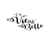 La Vie est Belle Sticker Mural Vinyle Citation Française Sticker Mural Dicton Mural Accessoires De Chambre À Coucher Modernes-L-57x123cm-Black