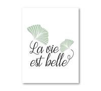 La vie est belle toile impression affiche inspirante Ginkgo feuille plante peinture photo salon mur Art décor 40x60 cm sans cadre