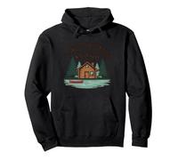 La Vie est Meilleure à The Cabin Rustic Outdoors Retreat Sweat à Capuche, Unisexe pour Adultes, Noir, M