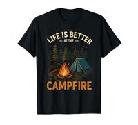 La vie est meilleure au feu de camp drôle Camping Camper Camp T-Shirt
