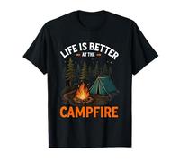 La vie est meilleure au feu de camp drôle Camping Camper Camp T-Shirt