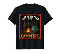 La vie est meilleure au feu de camp drôle Camping Camper Camp T-Shirt