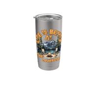 La vie est meilleure au feu de camp, style de vie en plein air, Gobelet isotherme en acier inoxydable double paroi