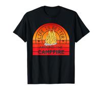 La Vie est Meilleure Autour du feu de Camp, Tente de Camping T-Shirt