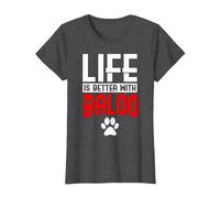 La Vie est Meilleure avec Baloo Dog Name T-Shirt, Femme, Chiné Foncé, 3XL