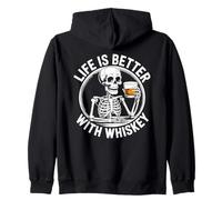 La Vie est Meilleure avec des acclamations squelettes de Whisky Sweat à Capuche