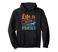 La Vie est Meilleure avec Les Chevaux | Equestrian Lover Design Sweat à Capuche