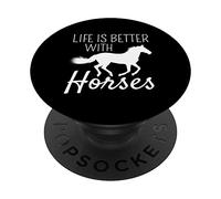 La vie est meilleure avec les chevaux mignon cheval d'équitation PopSockets PopGrip Interchangeable