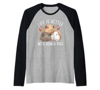 La Vie est Meilleure avec Les cochons d'Inde, Mignon Amoureux des cochons d'Inde Manche Raglan